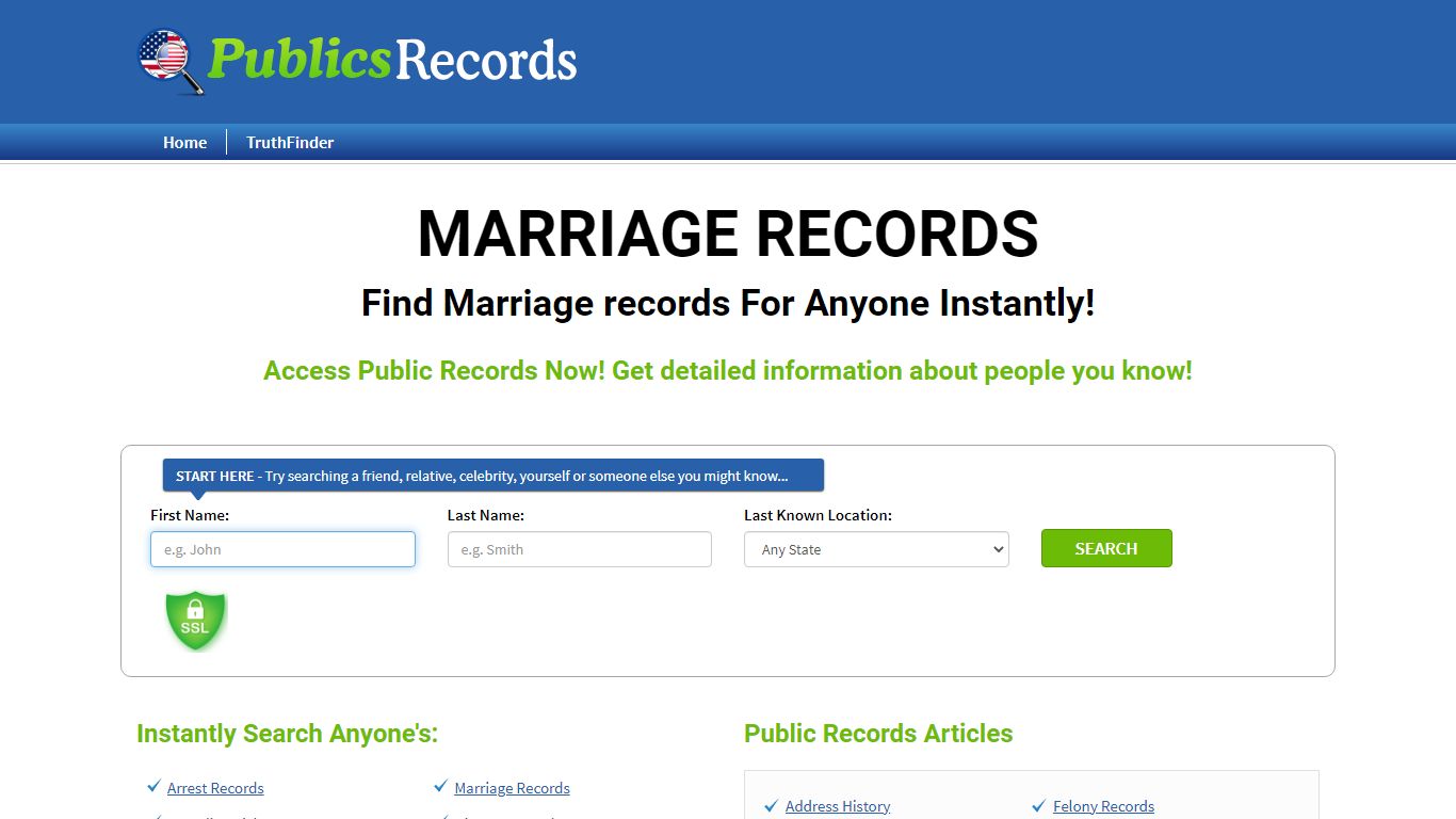 Find Marriage records For Anyone Instantly!